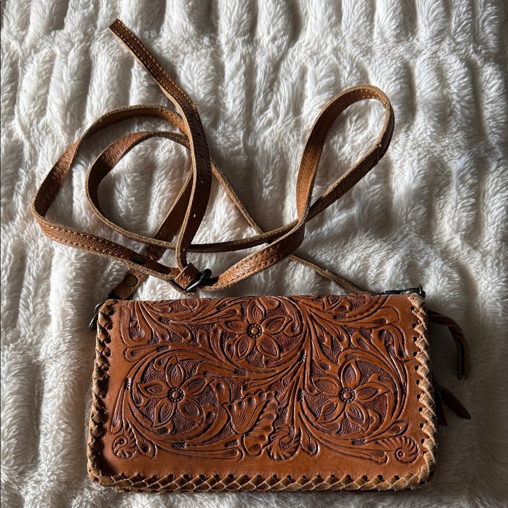 American Darling tooled crossbody wallet